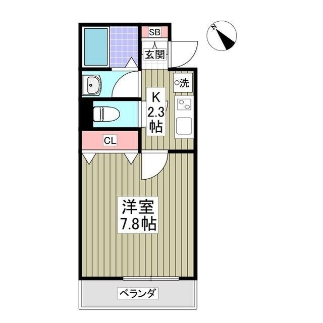 ユニバーサルシティ(1K/1階)の間取り写真