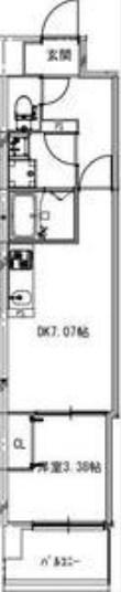 ALVIS新町(1DK/2階)の間取り写真