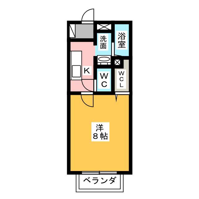 エストライフ駿河台A棟(1K/2階)の間取り写真