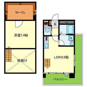 グレース長居(1K/6階)の間取り写真