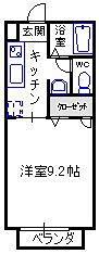 ポポラーレC(1K/2階)の間取り写真
