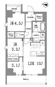 BPRレジデンス東日暮里(3LDK/4階)の間取り写真