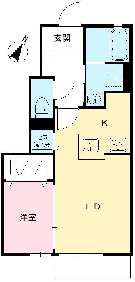 プレアデスコートB棟(1LDK/1階)の間取り写真