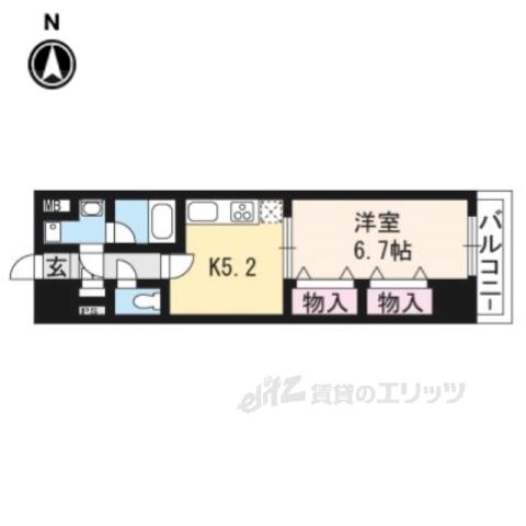 アーバネックス室町(1DK/6階)の間取り写真