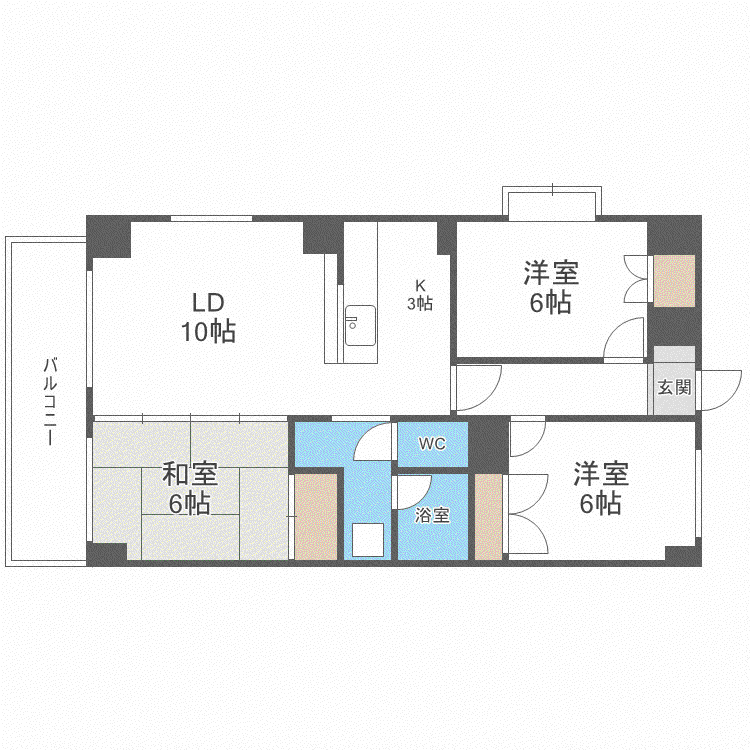 ヴァンヴェール医大前(3LDK/7階)の間取り写真