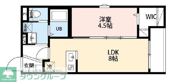 ラネージュ海老名(1LDK/1階)の間取り写真