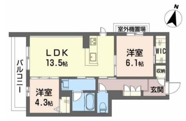 ラ メゾン デ プレズィール(2LDK/3階)の間取り写真