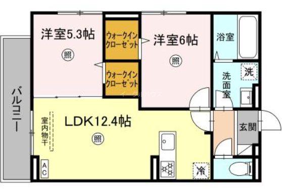 D-ROOM平田台(2LDK/3階)の間取り写真