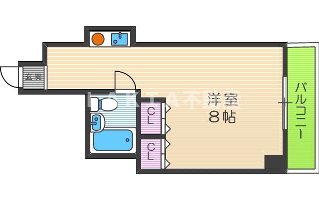 ユニオンハイツ(ワンルーム/2階)の間取り写真