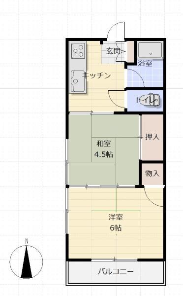 菊池マンション(2K/2階)の間取り写真