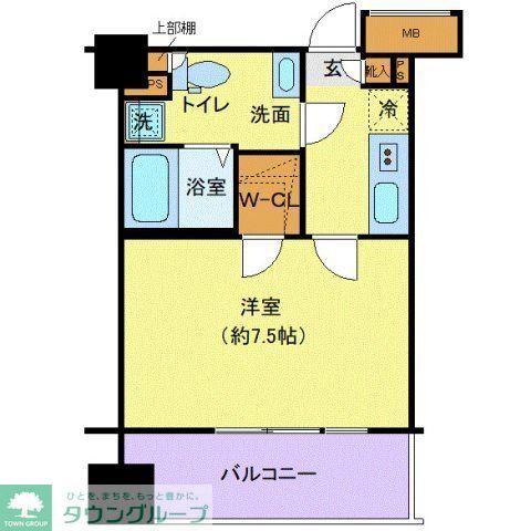 クレヴィスタ蒲田II(1K/9階)の間取り写真
