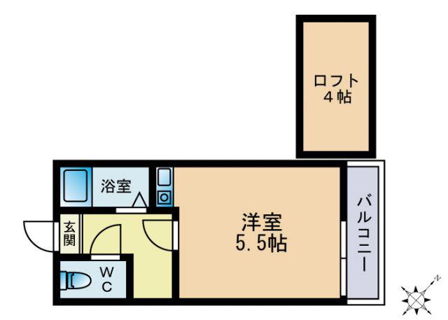 アーデンハイム和白(ワンルーム/2階)の間取り写真