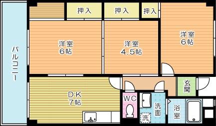 佐藤ビル(3DK/4階)の間取り写真