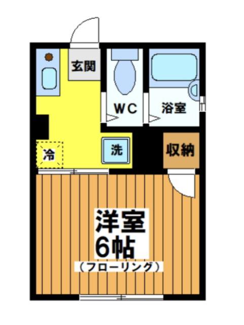 シティハイムコスモ(1K/1階)の間取り写真