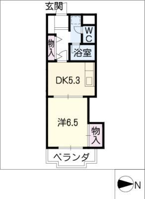 サンセール中園(1DK/1階)の間取り写真
