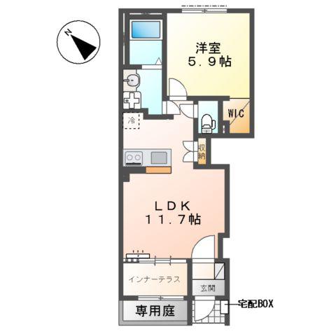 MAISON CHOU CHOU(1LDK/1階)の間取り写真