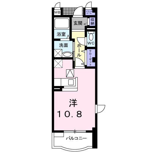 プラネットB(1K/1階)の間取り写真