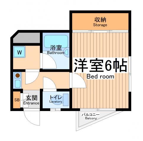 エスティハイム(1K/2階)の間取り写真