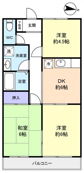 フレンドハイツ(3DK/2階)の間取り写真