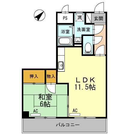 T・Y MOTOYA(1LDK/4階)の間取り写真