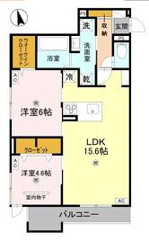 D-ROOM東本町3丁目(2LDK/1階)の間取り写真