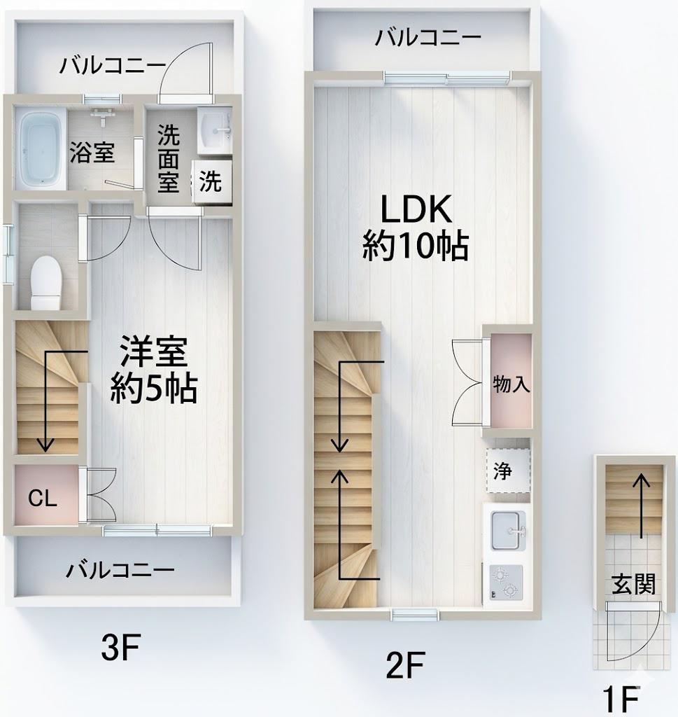 チェスナッツ蒲田(1LDK/3階)の間取り写真