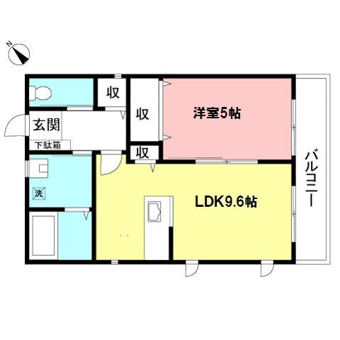 LA LUCE(1LDK/2階)の間取り写真