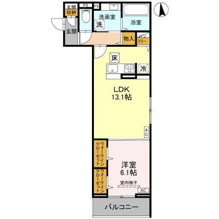 ABUNDANTIA(1LDK/2階)の間取り写真