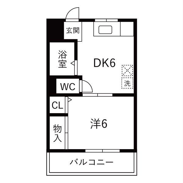 コーポ榎山(1DK/1階)の間取り写真