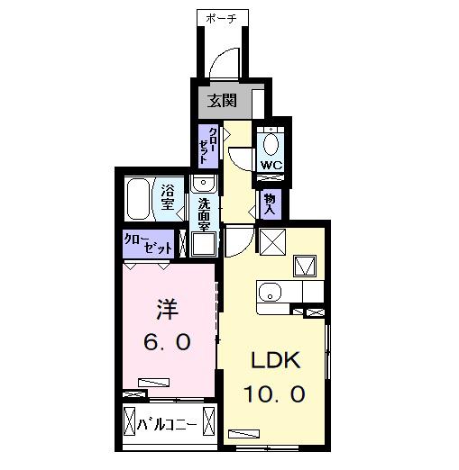 スマイル 2(1LDK/1階)の間取り写真