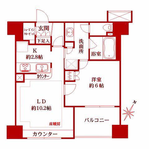 BELISTA横浜(1LDK/8階)の間取り写真