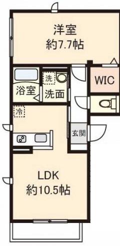 コンフォート住吉(1LDK/3階)の間取り写真