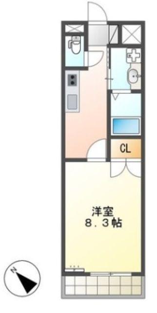 アランヴェール(1K/2階)の間取り写真