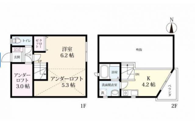 プレミアム春日北(1K/1階)の間取り写真