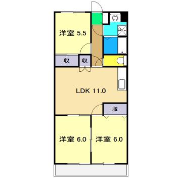 セーブ大谷(3LDK/2階)の間取り写真