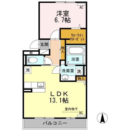 セジュールHIYORIⅡ(1LDK/2階)の間取り写真