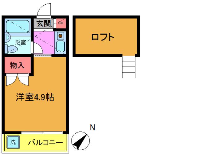 LA MAISON DOMO(ワンルーム/2階)の間取り写真