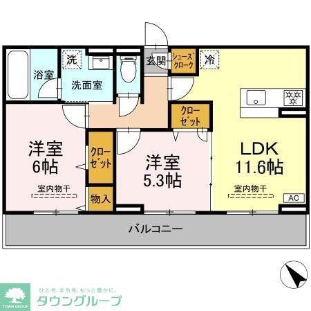 ESPOIR IV(2LDK/3階)の間取り写真