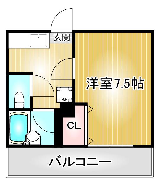 ハイツ春岡AIKA(1K/1階)の間取り写真