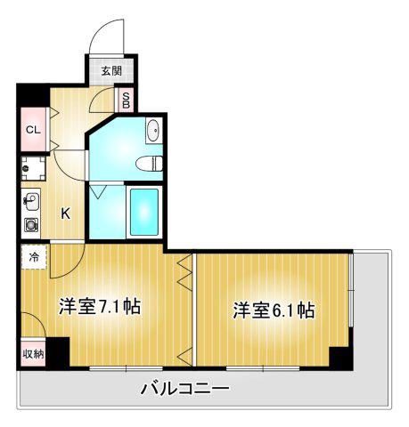 アーバンフラッツ新栄(2K/8階)の間取り写真