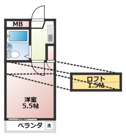 デセオ笠寺(1K/1階)の間取り写真