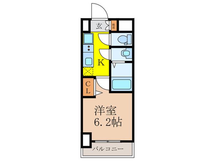 ARTIZA新大阪D.C(1K/8階)の間取り写真