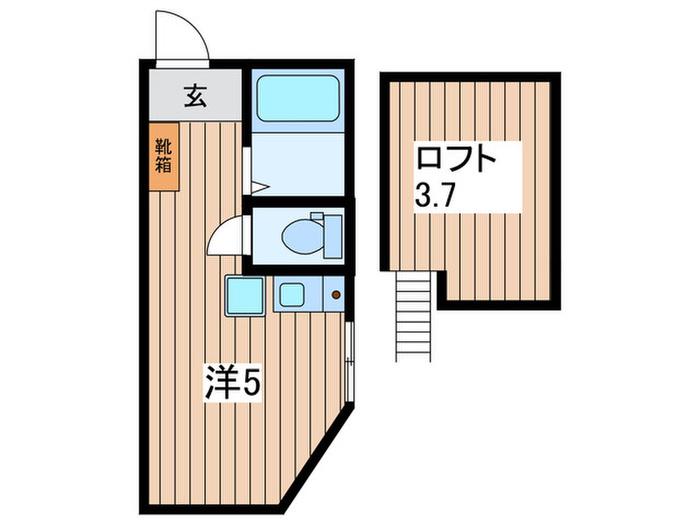 ヒルズ踊場(ワンルーム/2階)の間取り写真