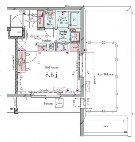 コンシェリア横濱元町 THE RESIDENCE(1K/4階)の間取り写真