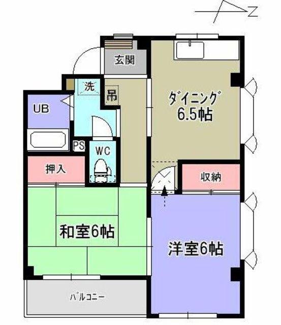 トーエーハイツ(2DK/2階)の間取り写真