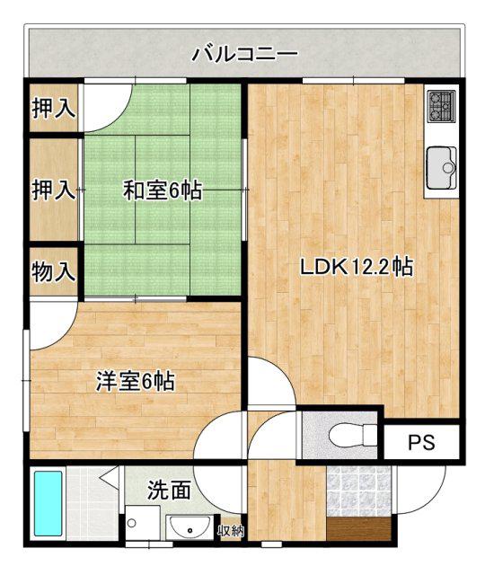 SY桃山(2LDK/3階)の間取り写真