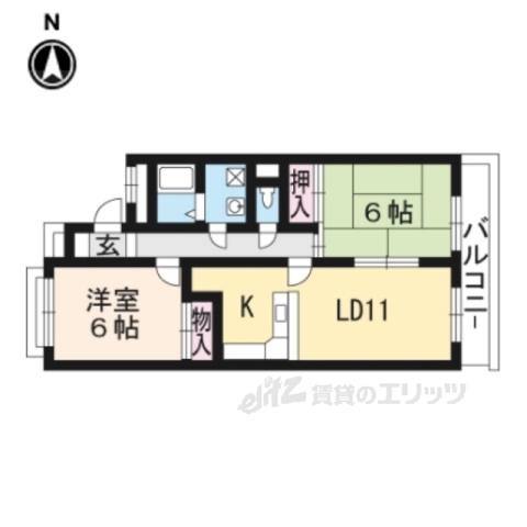 第2かずみマンション(2LDK/1階)の間取り写真