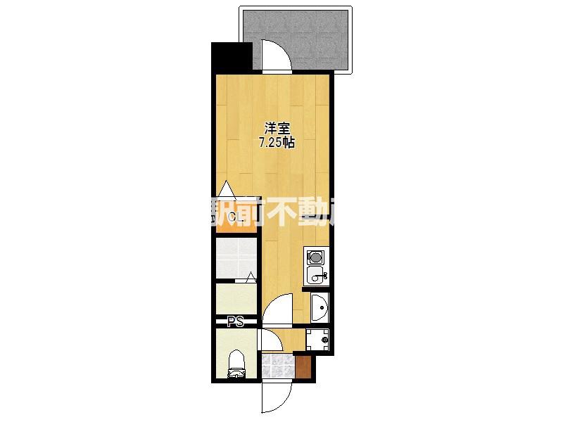 MODERN PALAZZO 天神東NE(ワンルーム/2階)の間取り写真