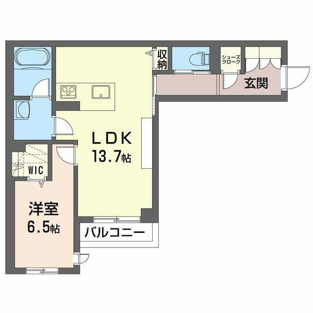 リラフォート(1LDK/2階)の間取り写真