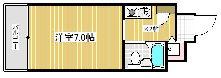 ハーバーヒル大倉山(1K/4階)の間取り写真